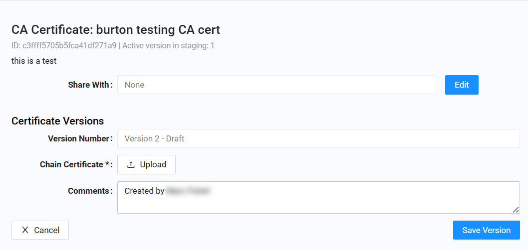 Upload CA Certificate